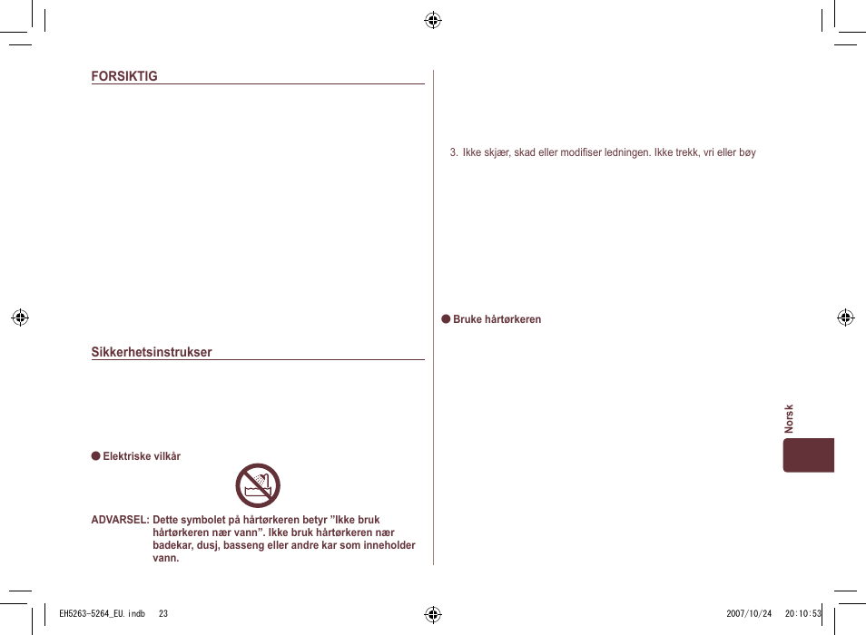 Panasonic EH5264 User Manual | Page 23 / 72