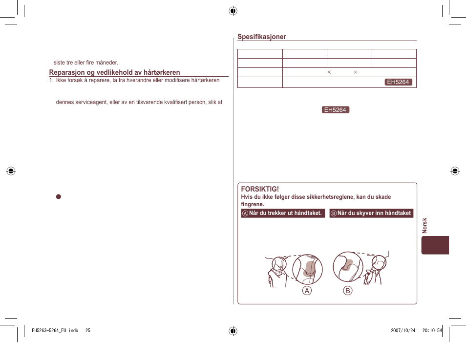 Panasonic EH5264 User Manual | Page 25 / 72