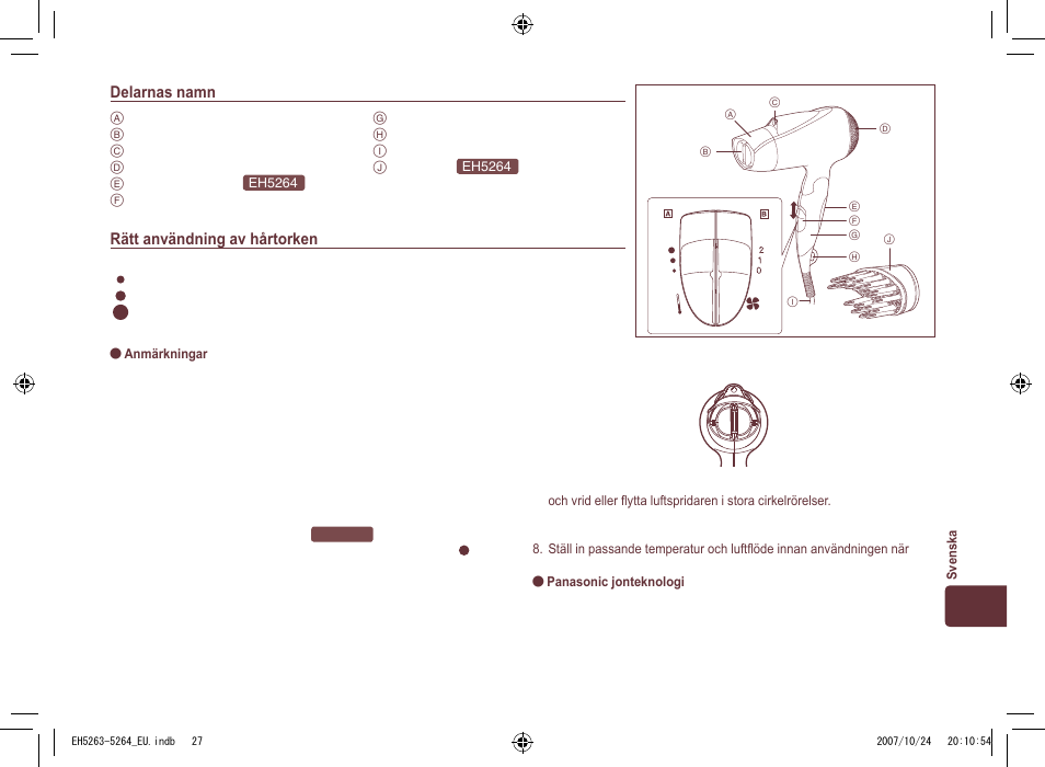 Panasonic EH5264 User Manual | Page 27 / 72