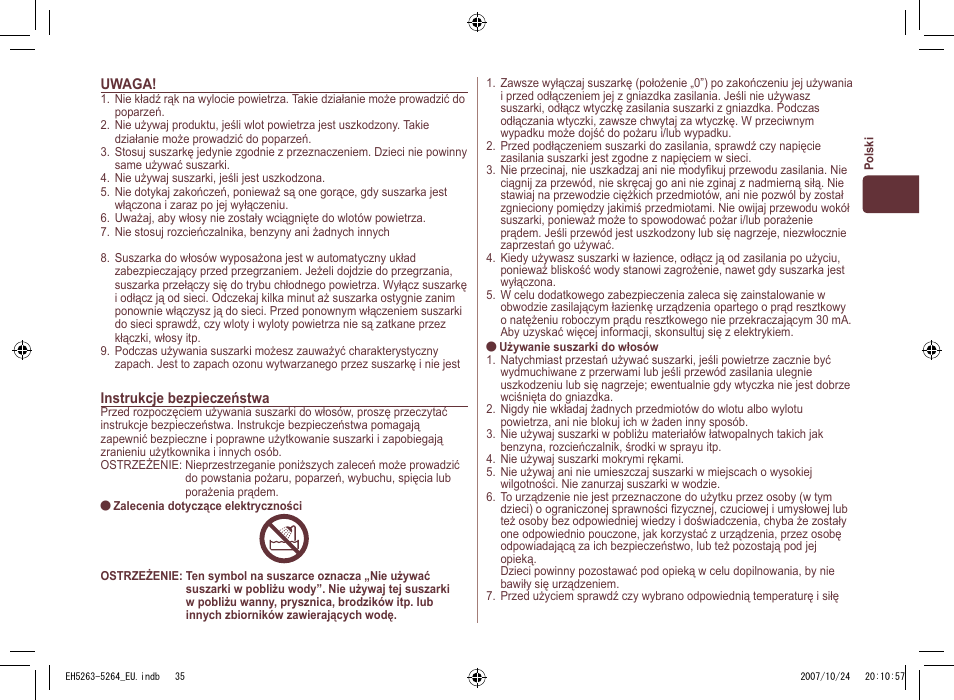 Panasonic EH5264 User Manual | Page 35 / 72