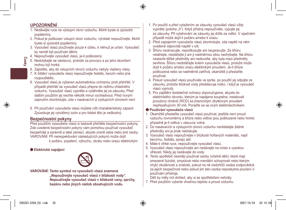 Panasonic EH5264 User Manual | Page 38 / 72