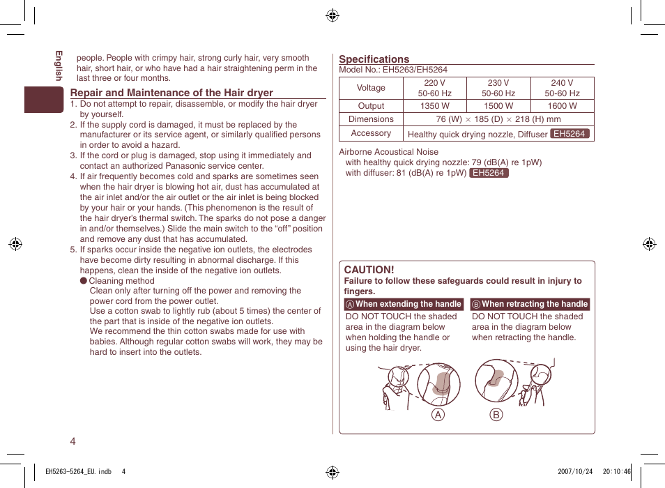 Panasonic EH5264 User Manual | Page 4 / 72