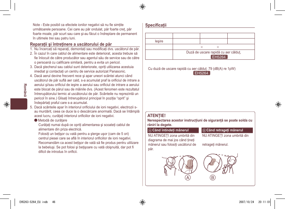 Panasonic EH5264 User Manual | Page 46 / 72