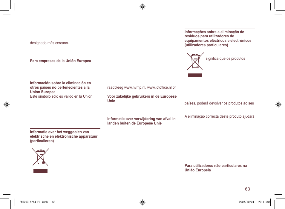 Panasonic EH5264 User Manual | Page 63 / 72