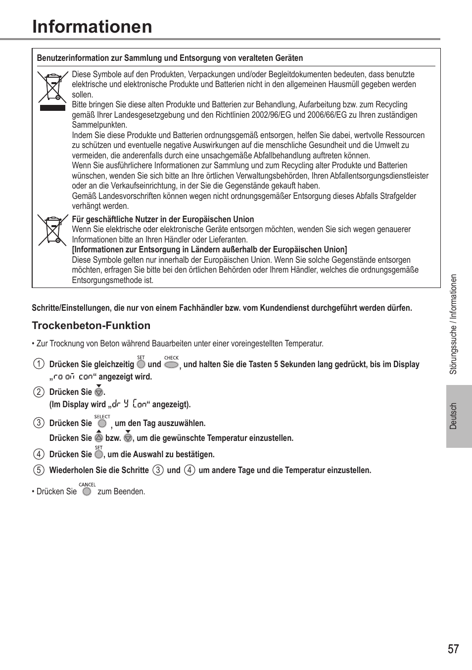 Informationen | Panasonic WHSDC12F9E8 User Manual | Page 57 / 100