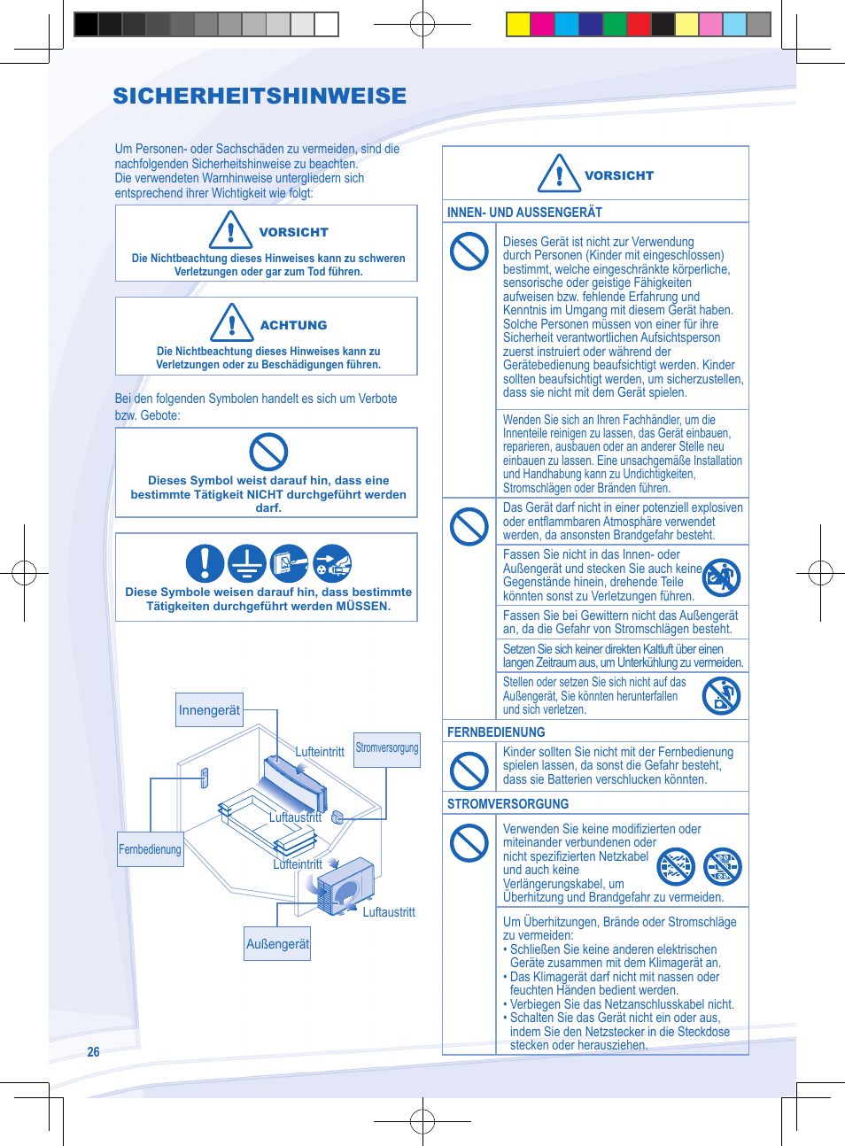 Sicherheitshinweise | Panasonic CSYE18MKE User Manual | Page 26 / 72