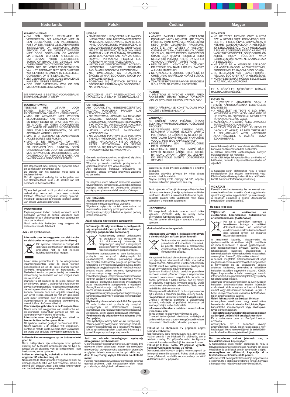 Nederlands polski čeština magyar | Panasonic RPSP48T1 User Manual | Page 3 / 8