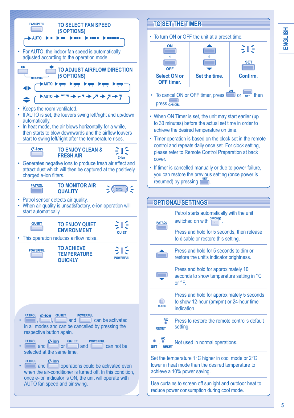 Panasonic CUE21HKE User Manual | Page 5 / 56
