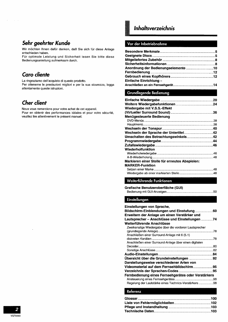 Panasonic DVDA10 User Manual | Page 2 / 108