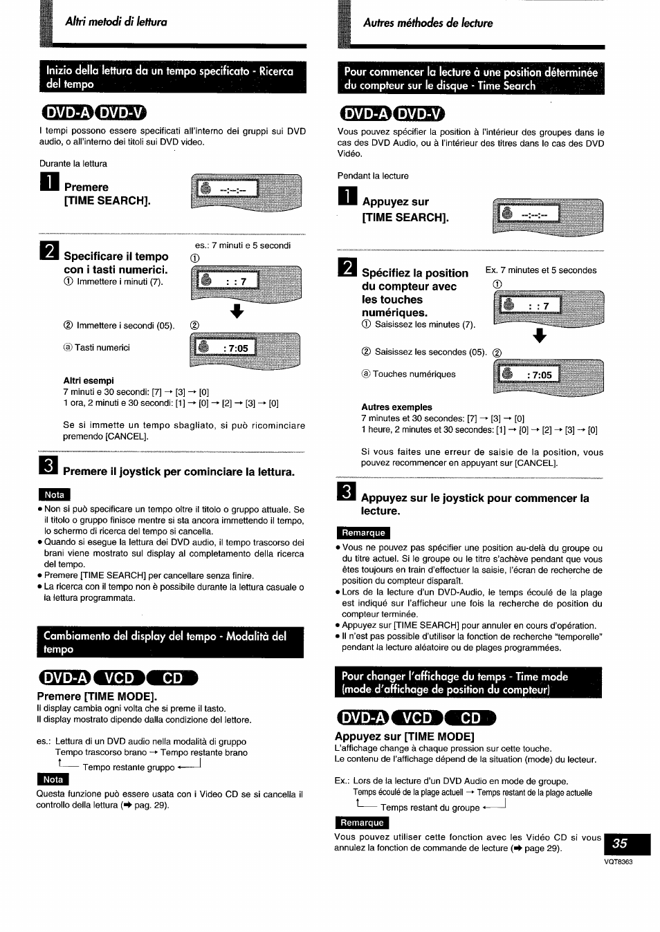 Altri esempi, Autres exemples | Panasonic DVDA10 User Manual | Page 35 / 108