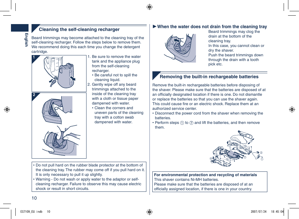 Panasonic ES7109 User Manual | Page 10 / 184