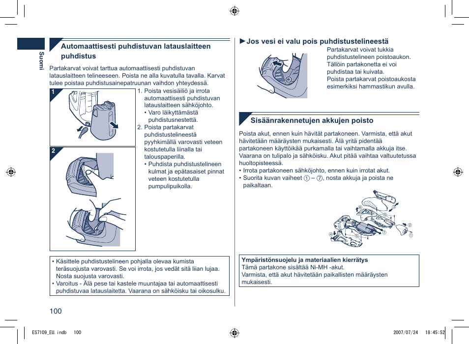 Panasonic ES7109 User Manual | Page 100 / 184