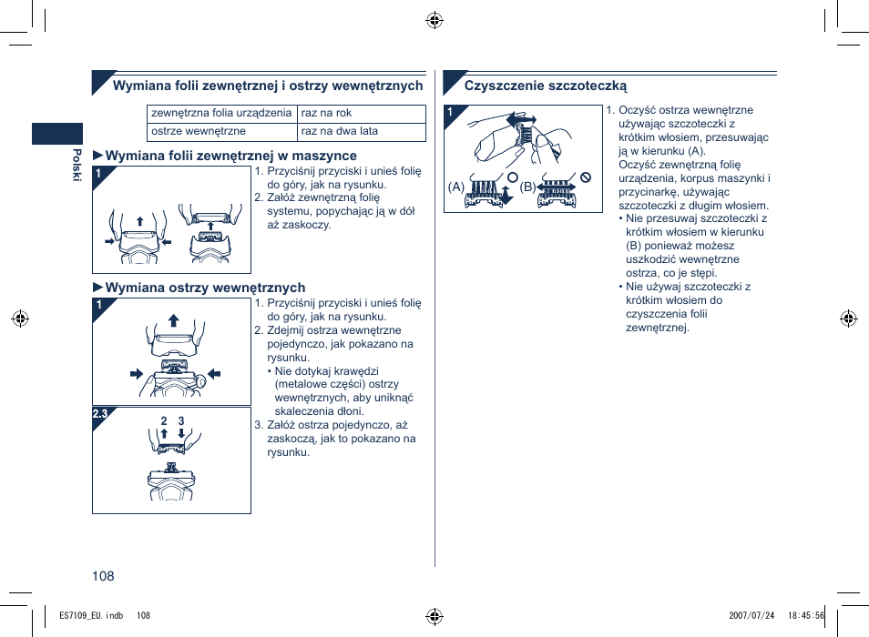 Panasonic ES7109 User Manual | Page 108 / 184