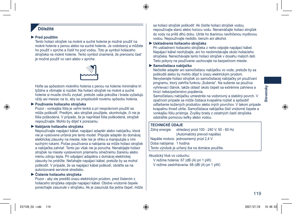 Panasonic ES7109 User Manual | Page 119 / 184