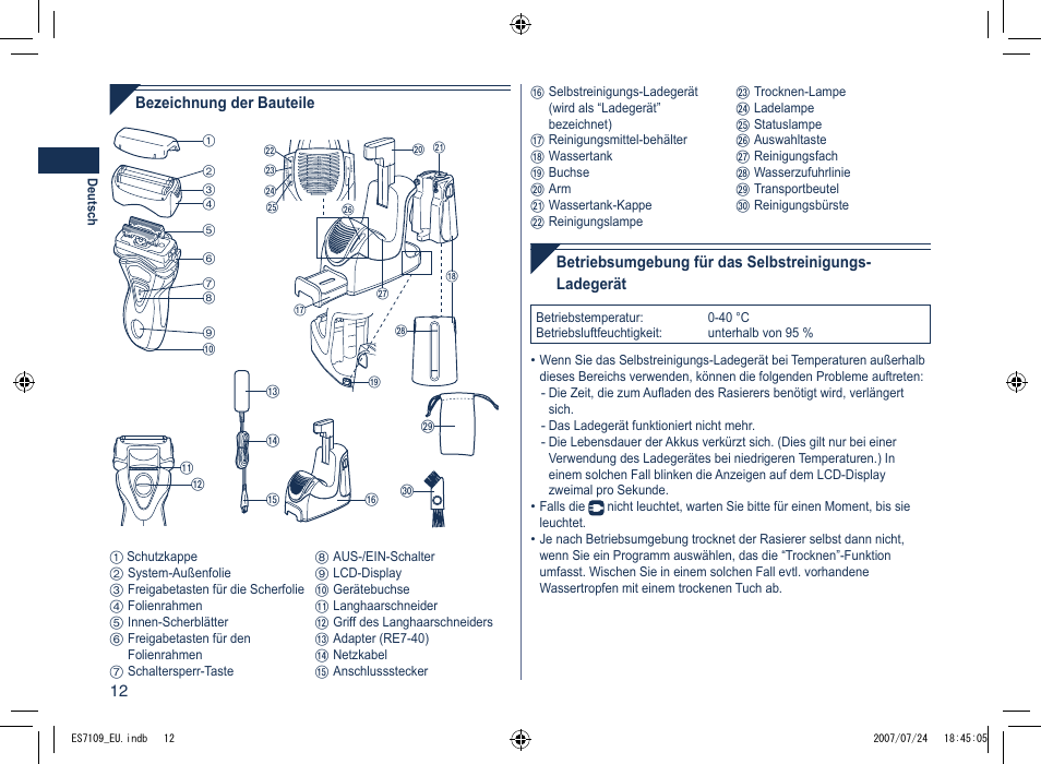 Panasonic ES7109 User Manual | Page 12 / 184
