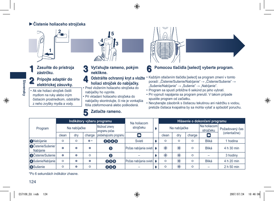 Panasonic ES7109 User Manual | Page 124 / 184