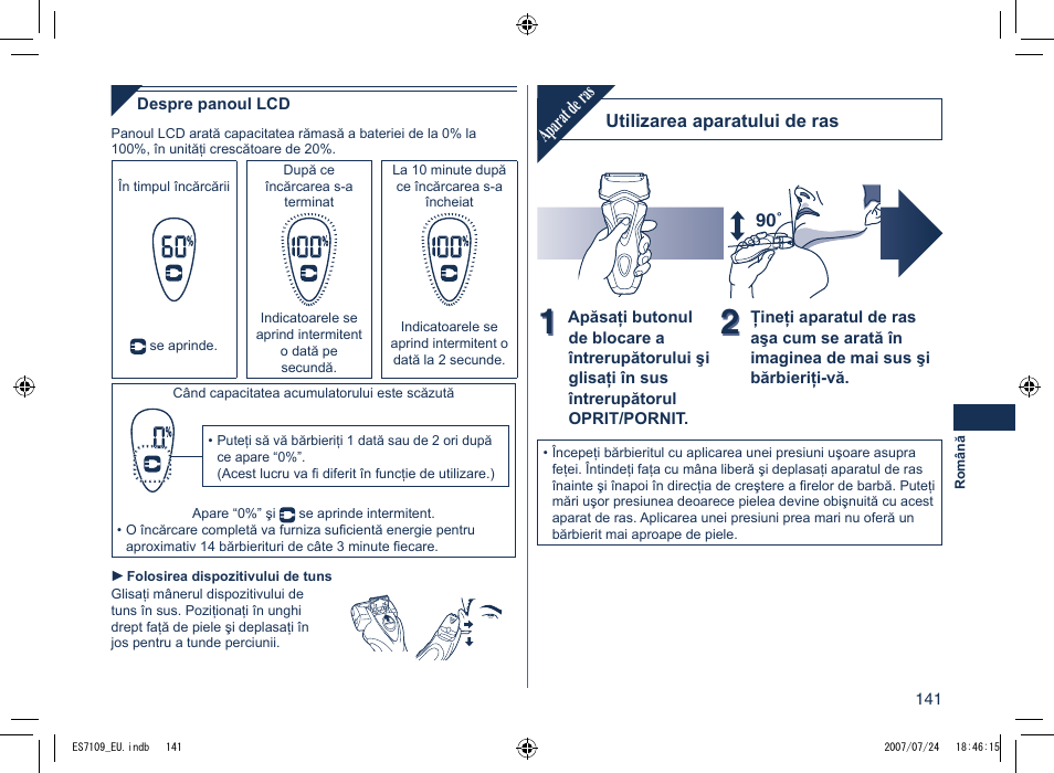 Aparat de ras | Panasonic ES7109 User Manual | Page 141 / 184