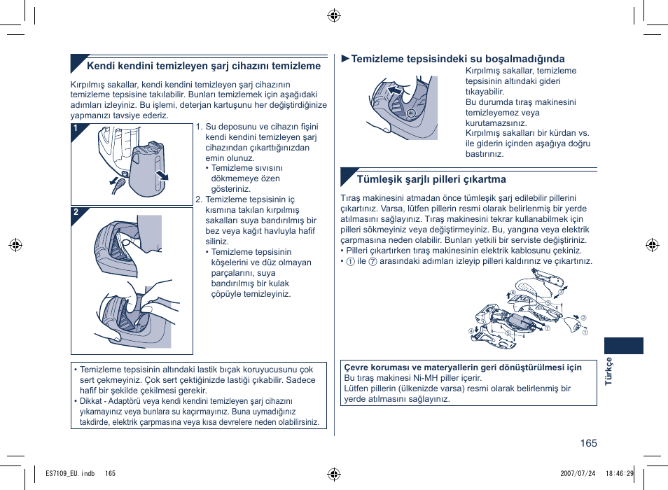 Panasonic ES7109 User Manual | Page 165 / 184