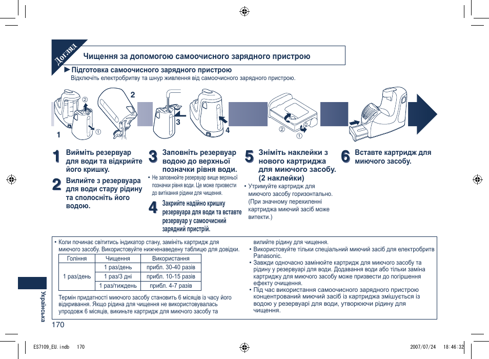 Panasonic ES7109 User Manual | Page 170 / 184