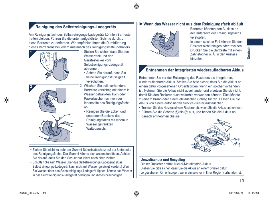 Panasonic ES7109 User Manual | Page 19 / 184