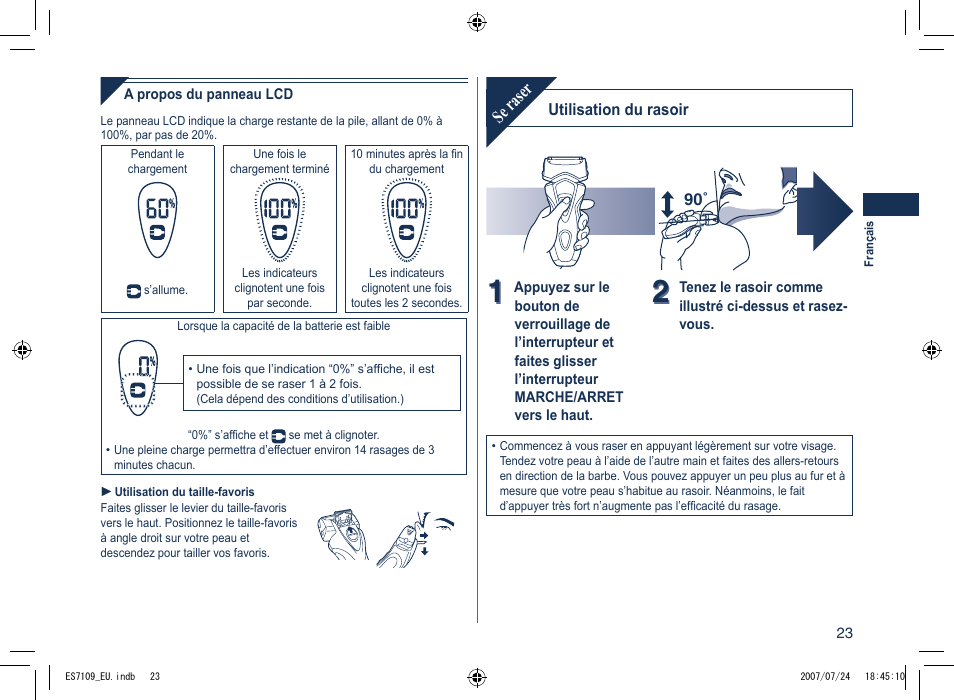 Se raser | Panasonic ES7109 User Manual | Page 23 / 184