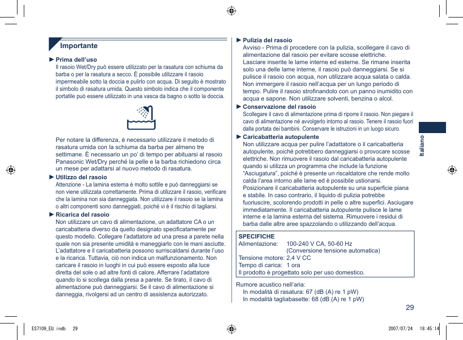 Panasonic ES7109 User Manual | Page 29 / 184