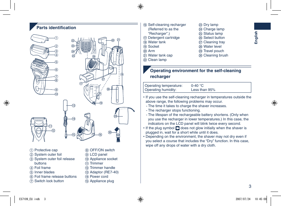 Panasonic ES7109 User Manual | Page 3 / 184