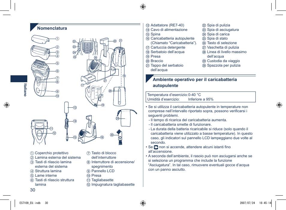 Panasonic ES7109 User Manual | Page 30 / 184