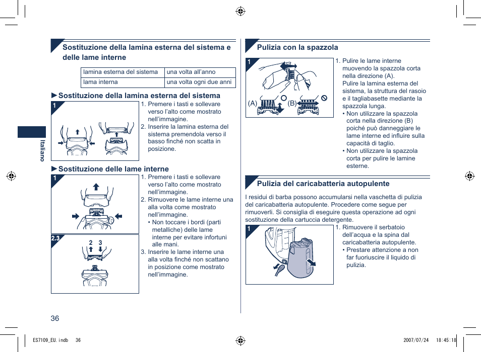 Panasonic ES7109 User Manual | Page 36 / 184