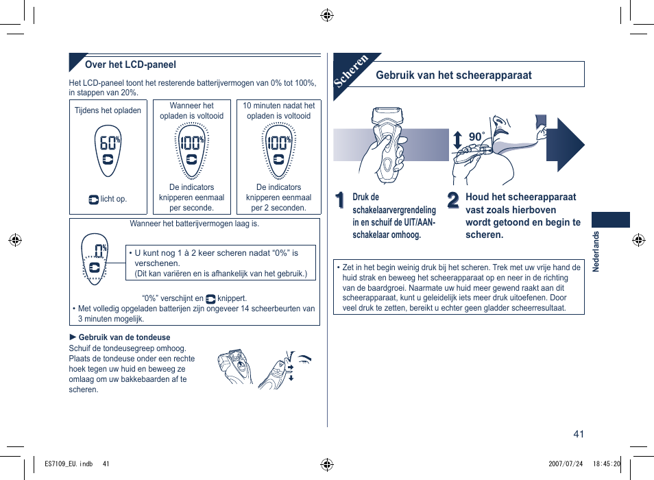 Scher en | Panasonic ES7109 User Manual | Page 41 / 184