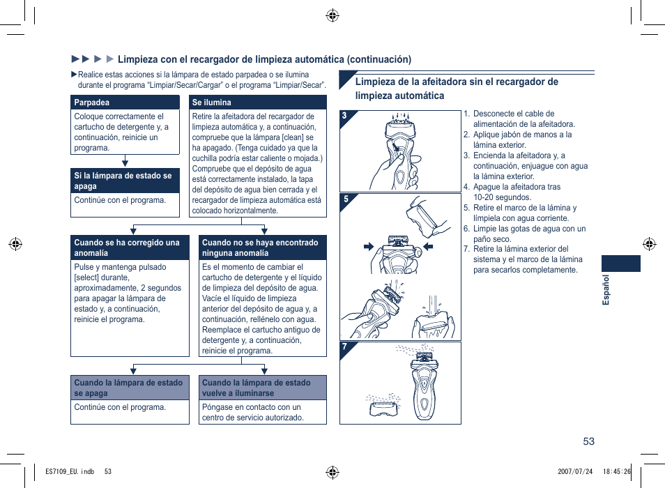 Panasonic ES7109 User Manual | Page 53 / 184