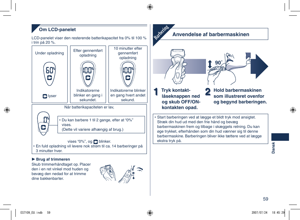 Barbering | Panasonic ES7109 User Manual | Page 59 / 184