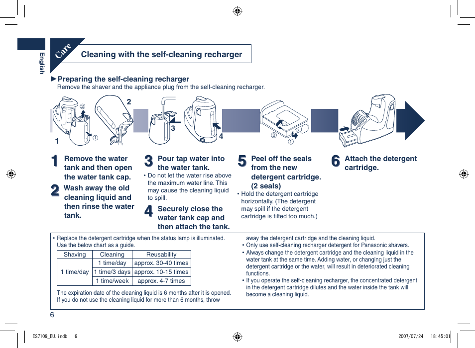 Panasonic ES7109 User Manual | Page 6 / 184