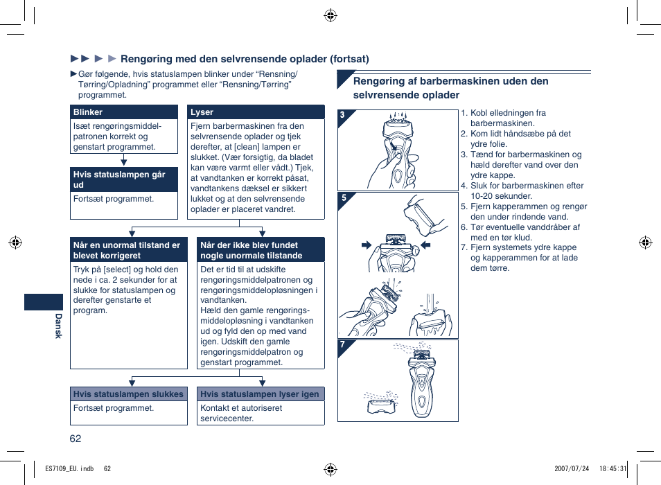 Panasonic ES7109 User Manual | Page 62 / 184