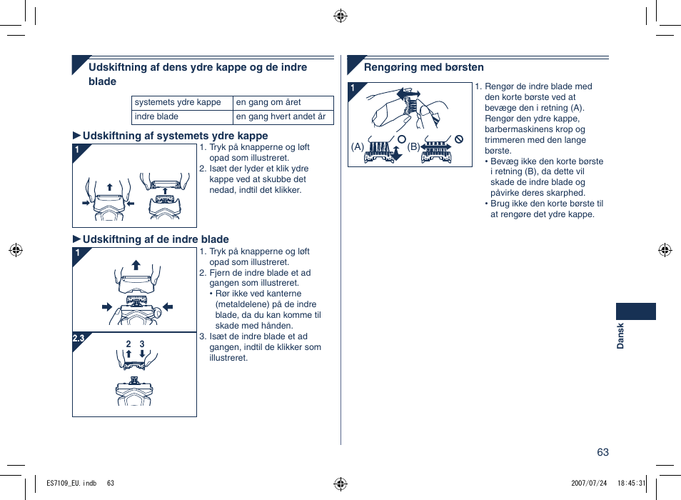 Panasonic ES7109 User Manual | Page 63 / 184