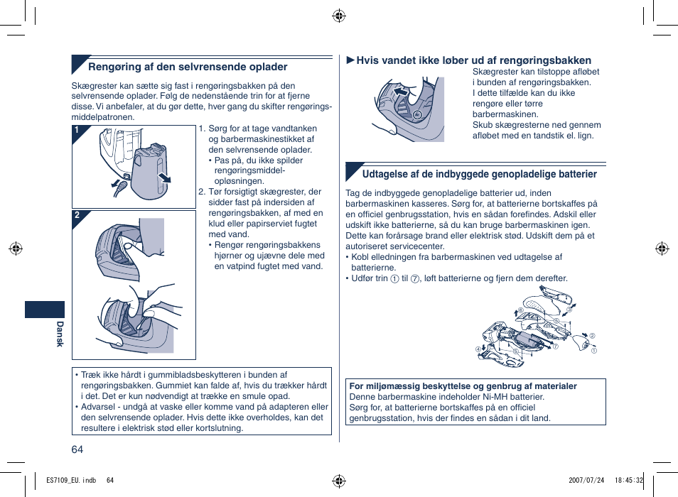 Panasonic ES7109 User Manual | Page 64 / 184