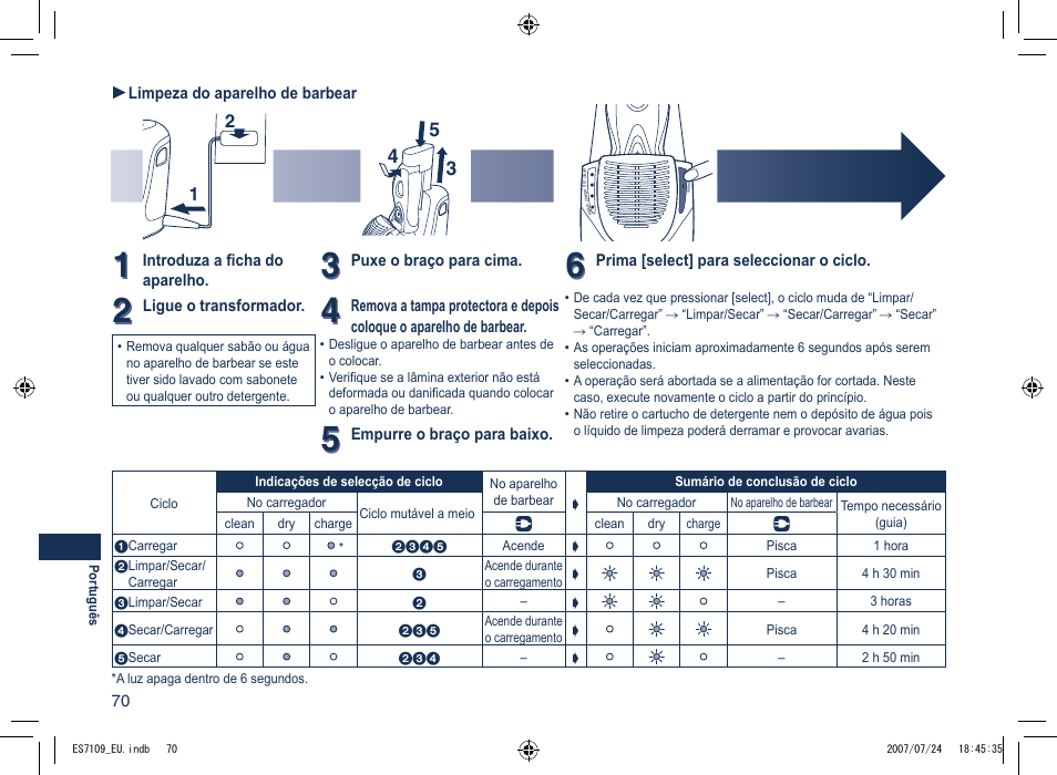 Panasonic ES7109 User Manual | Page 70 / 184