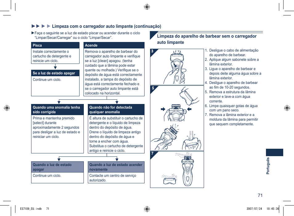 Panasonic ES7109 User Manual | Page 71 / 184