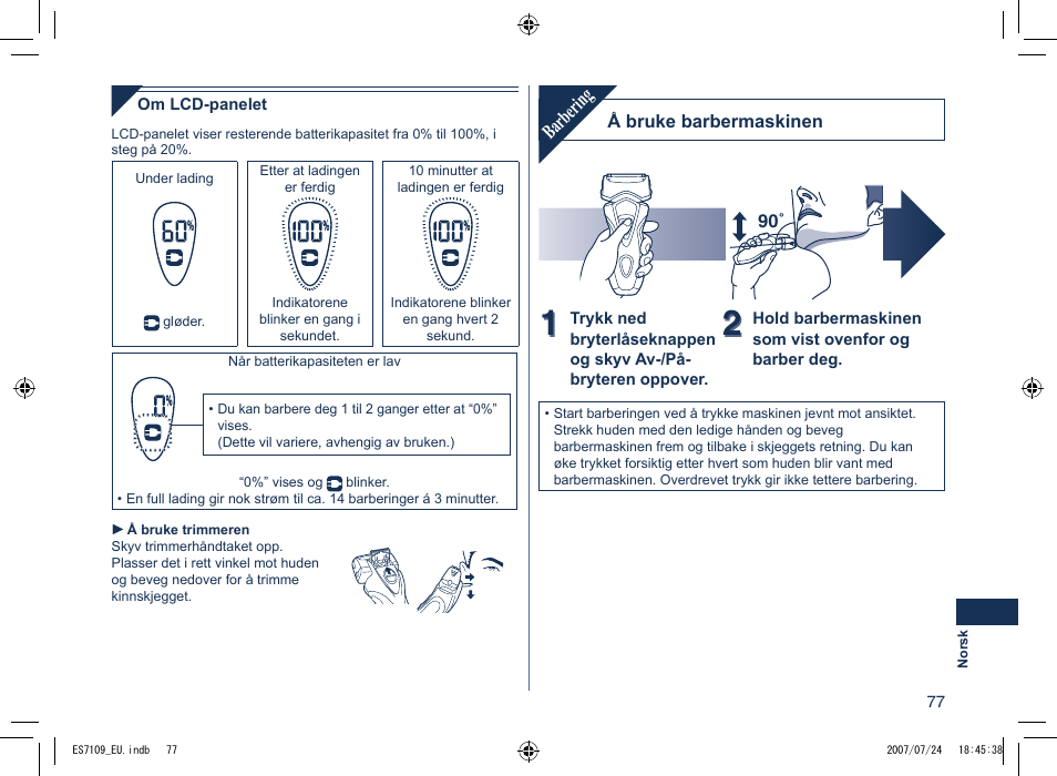 Barbering | Panasonic ES7109 User Manual | Page 77 / 184