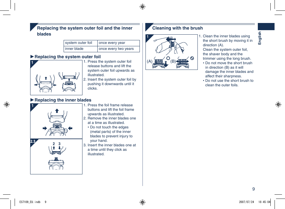 Panasonic ES7109 User Manual | Page 9 / 184