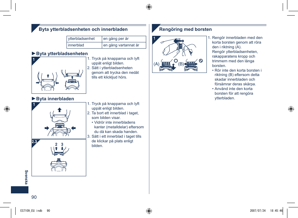 Panasonic ES7109 User Manual | Page 90 / 184