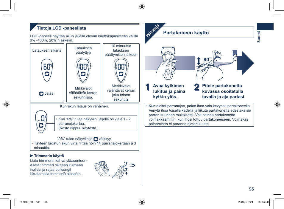 Parranajo | Panasonic ES7109 User Manual | Page 95 / 184