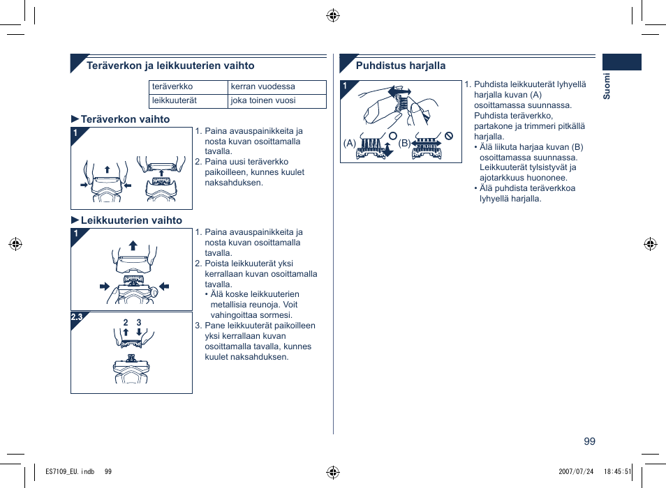 Panasonic ES7109 User Manual | Page 99 / 184