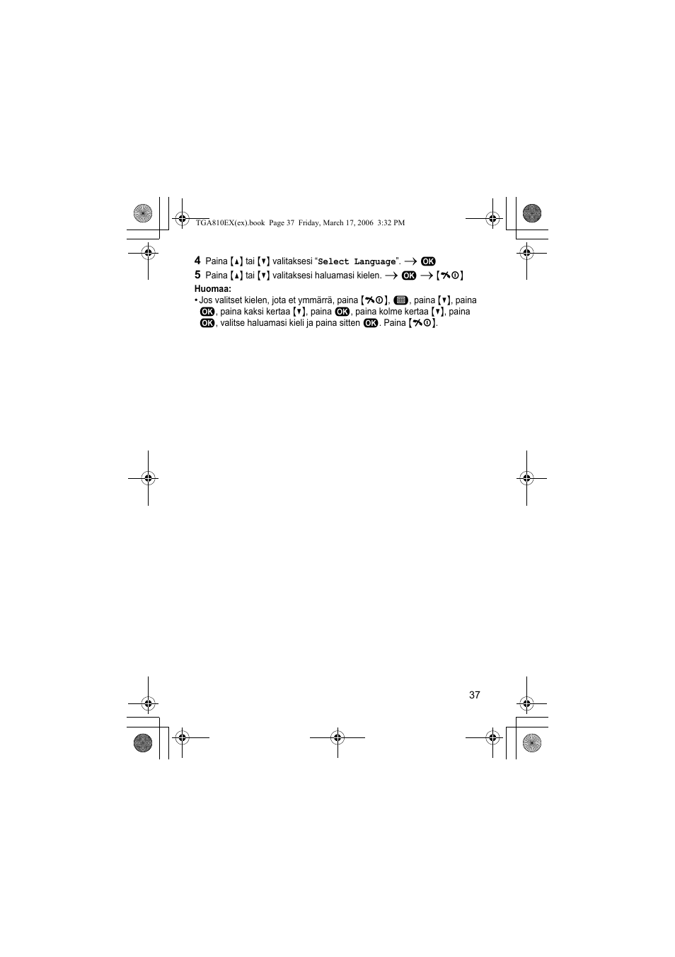 Huomaa | Panasonic KXTGA810EX User Manual | Page 37 / 76