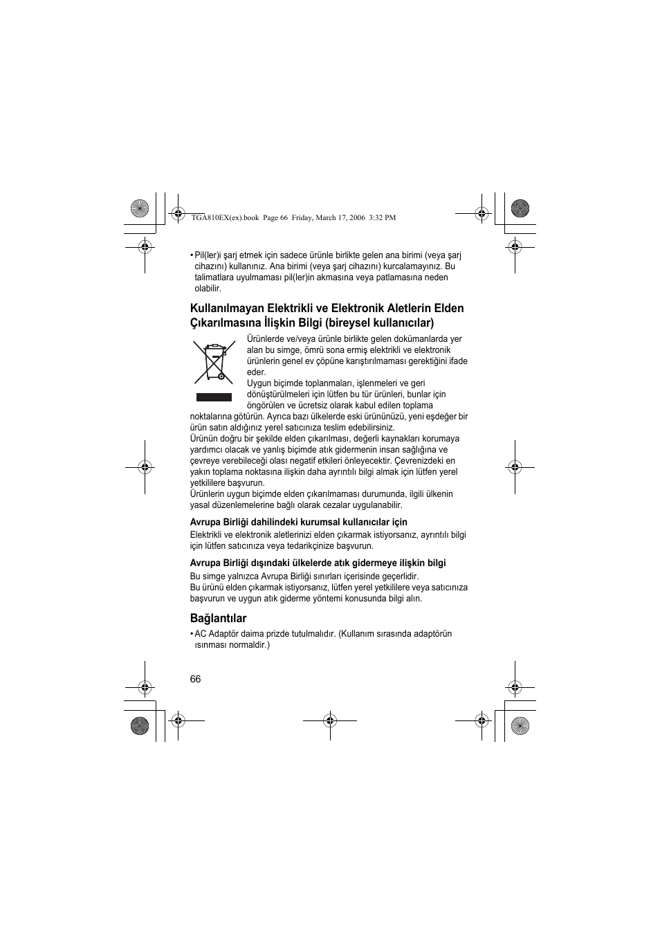 Ba²lantælar | Panasonic KXTGA810EX User Manual | Page 66 / 76