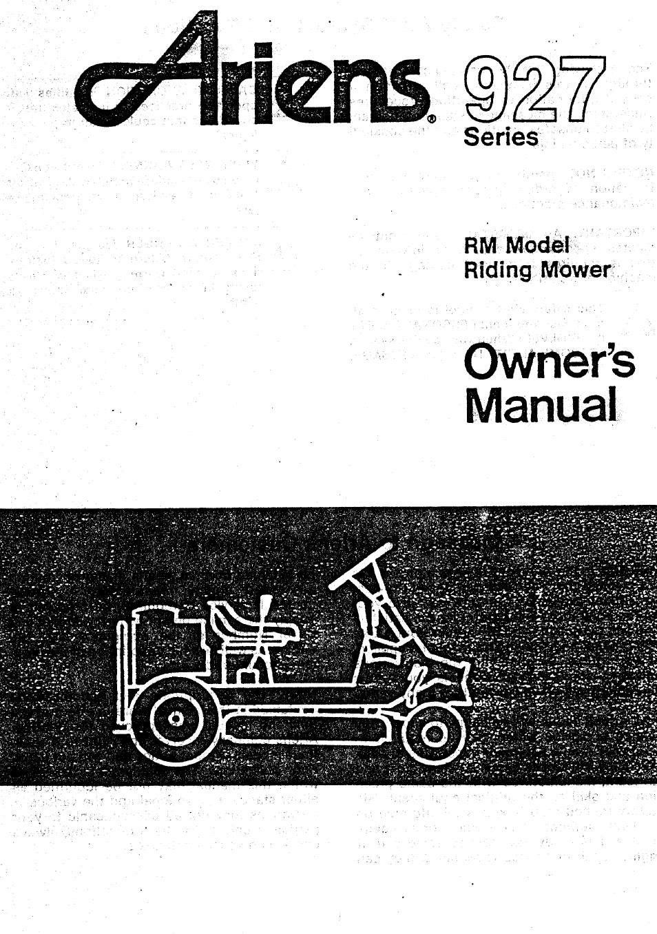 Ariens 927 Series User Manual | 23 pages