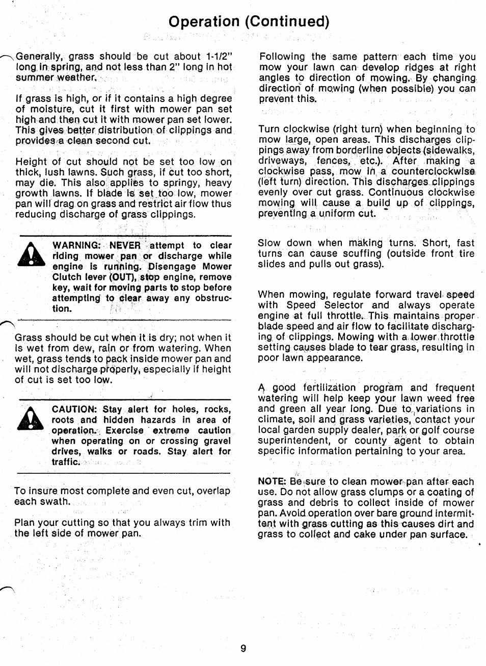 Operation (continued) | Ariens 927 Series User Manual | Page 11 / 23