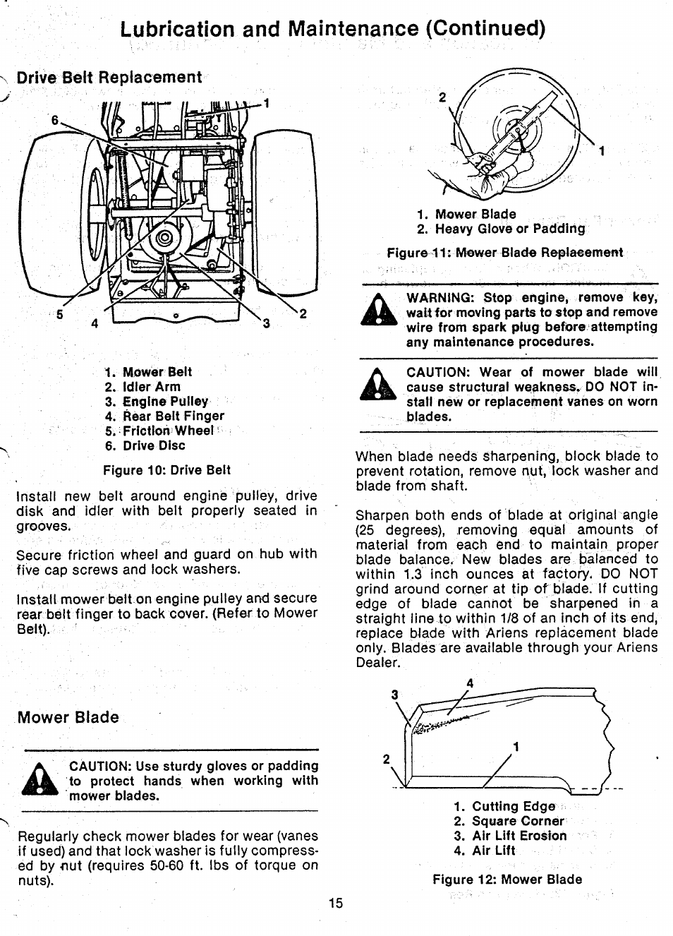 Lubrication and maintenance (continued) | Ariens 927 Series User Manual | Page 17 / 23