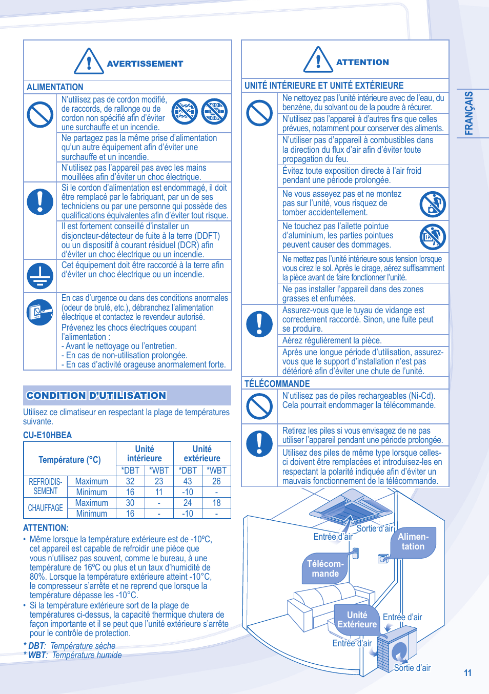 Panasonic CU3E18LBE User Manual | Page 11 / 44