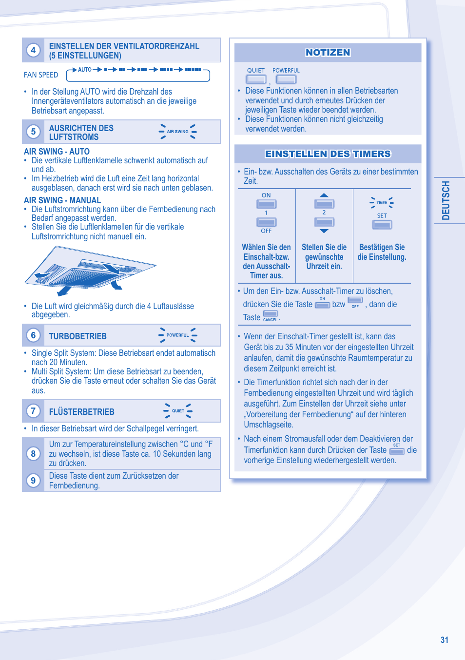 Panasonic CU3E18LBE User Manual | Page 31 / 44